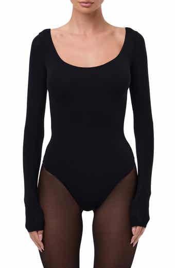Naked Scoop Neck Long Sleeve Bodysuit