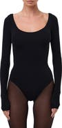 Naked Wardrobe Naked Scoop Neck Long Sleeve Bodysuit