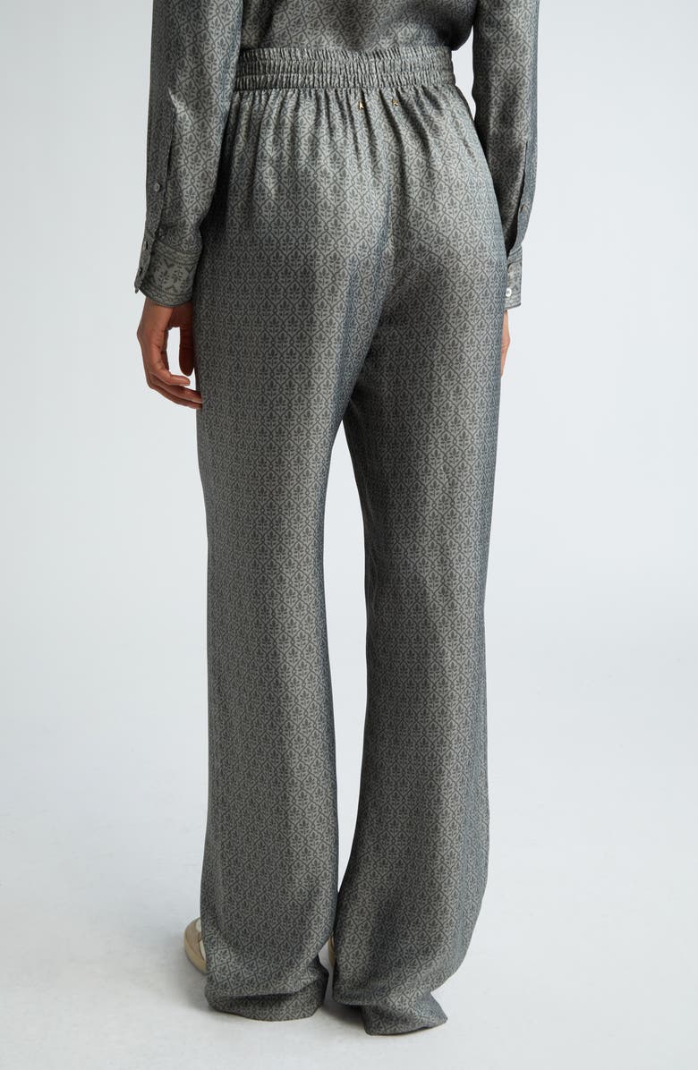 Golden Goose Journey Floral Print Relaxed Wide Leg Pants, Alternate, color, Moon Mist