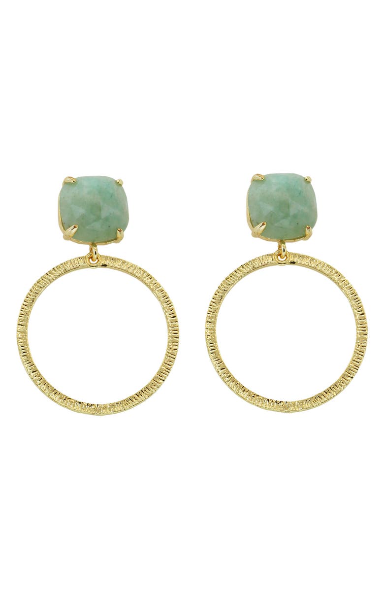 Panacea Amazonite Circle Drop Earrings, Main, color, Mint