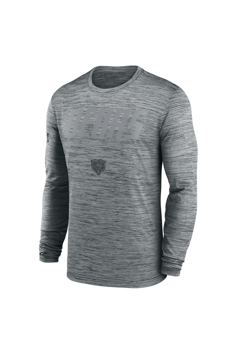 Men's Nike Gray Chicago Bears Sideline Offensive Transition Velocity Dri-FIT Long Sleeve T-Shirt, Alternate, color, Gray