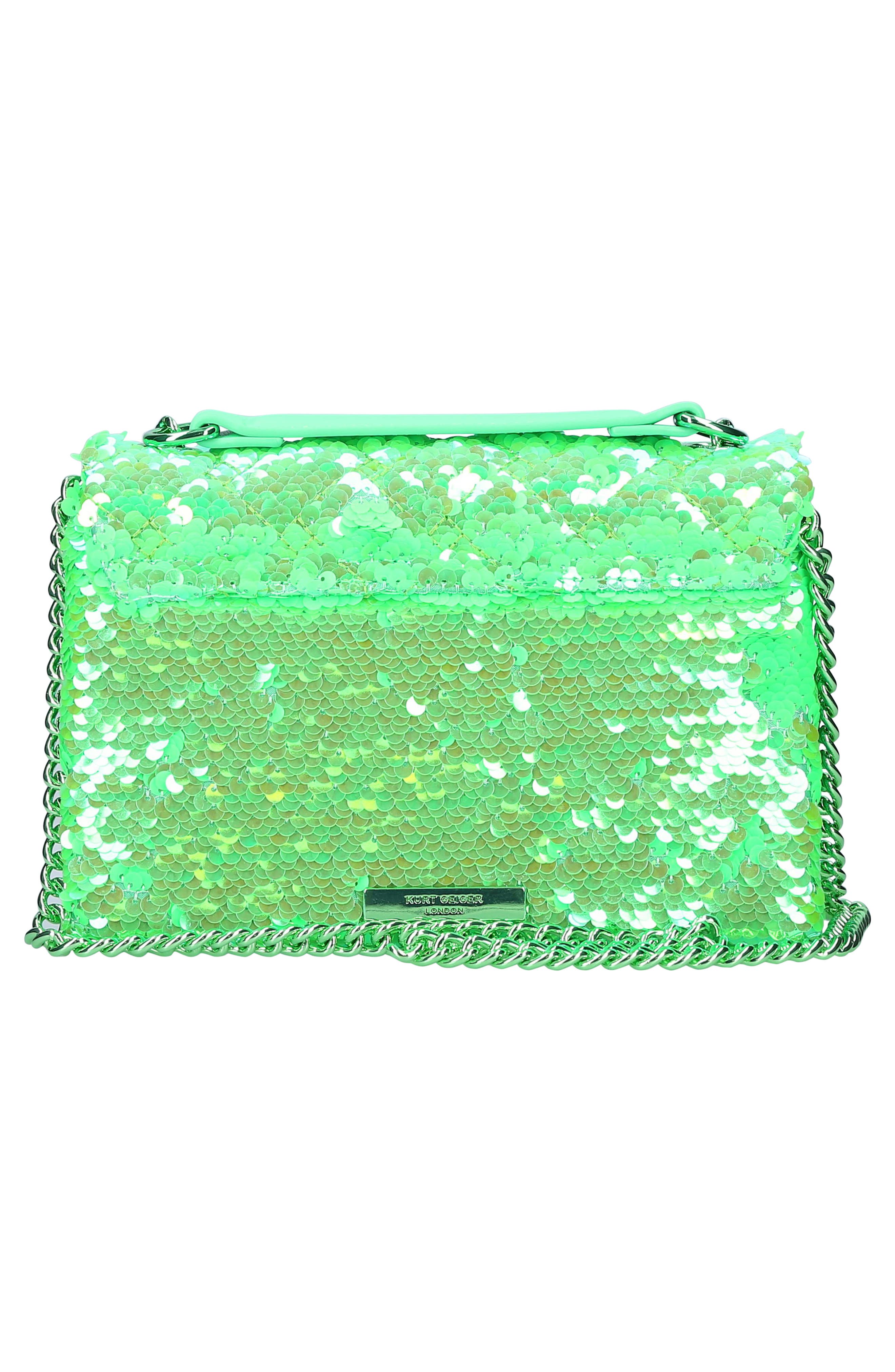 Kensington Sequins Quilted Crossbody Bag, Alternate, color, GREEN