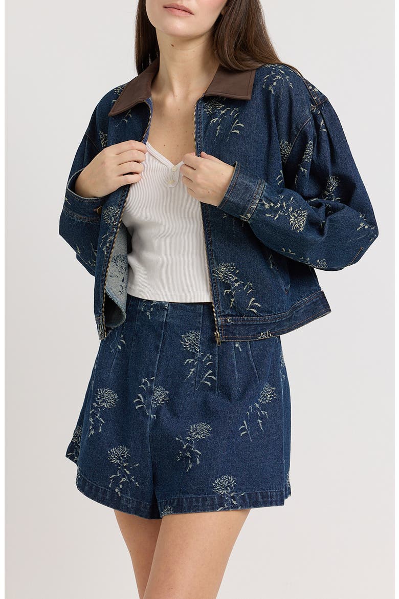 Paige Cropped Denim Jacket, Alternate, color, MEDIUM WASH DENIM