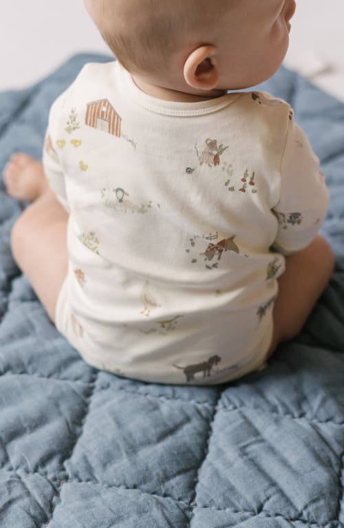 Pehr Print Long Sleeve Organic Cotton Bodysuit In White