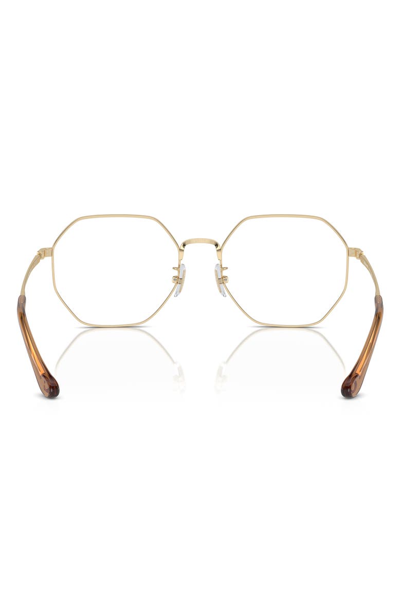 COACH 56mm Irregular Optical Glasses, Alternate, color, Shiny Light Gold / Demo Lens