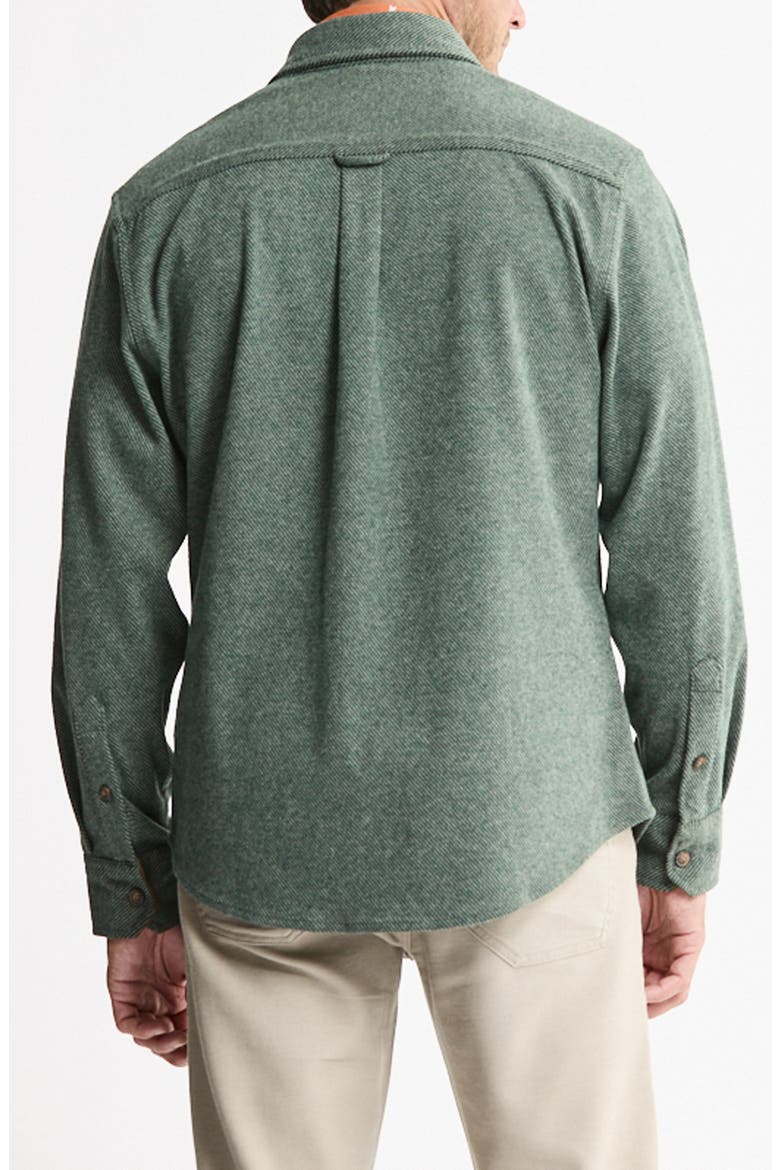 Knit Flannel Button-Up Shirt, Alternate, color, OLIVE