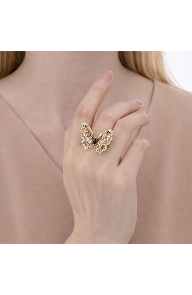 EYE CANDY LOS ANGELES Ziva Butterfly Cubic Zirconia Ring, Alternate, color, Gold