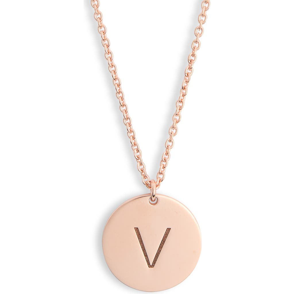Meshmerise Initial Disc Pendant Necklace In Gold