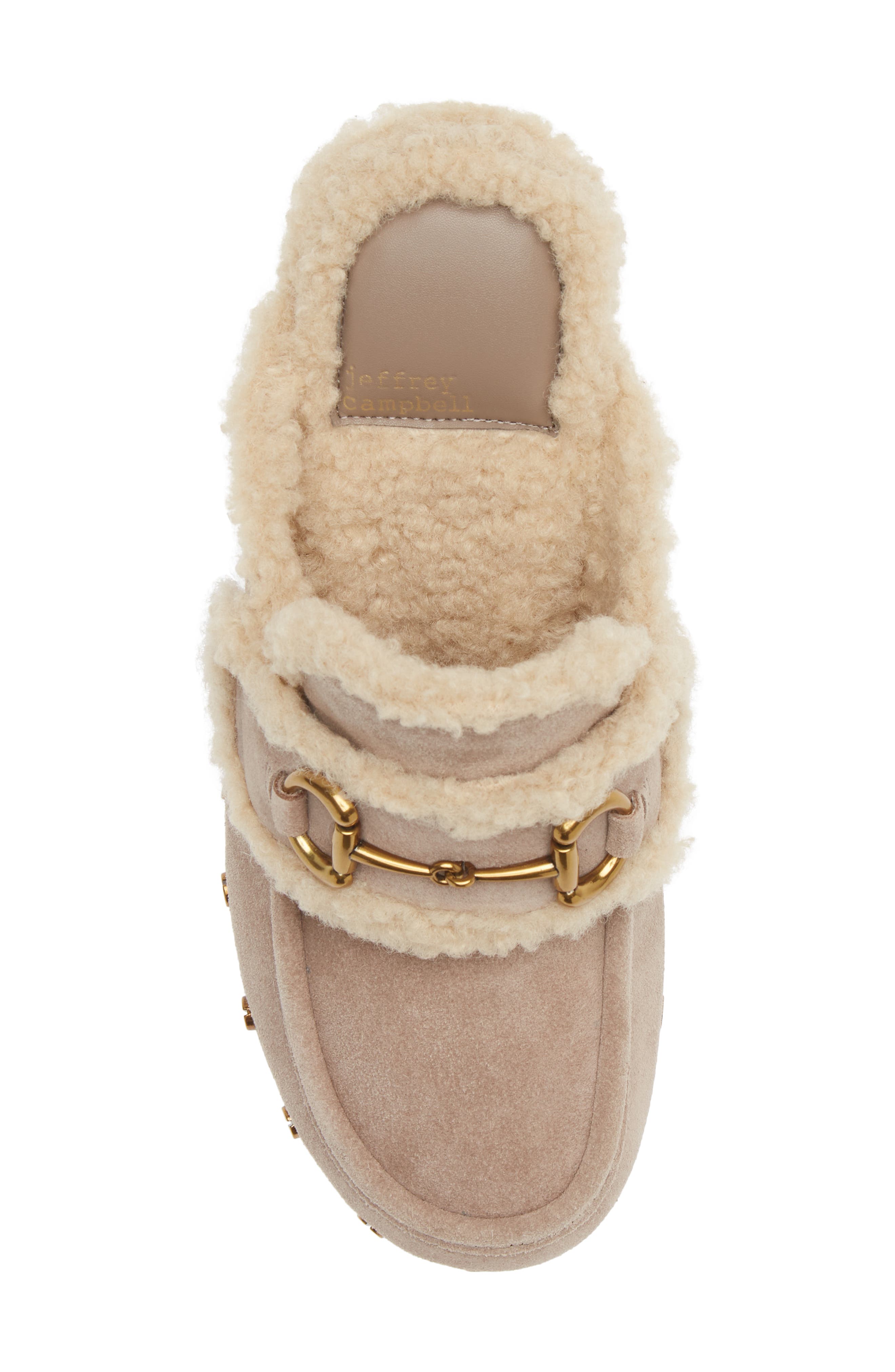 Delanie Faux Shearling Mule, Alternate, color, TAUPE SUEDE NATURAL