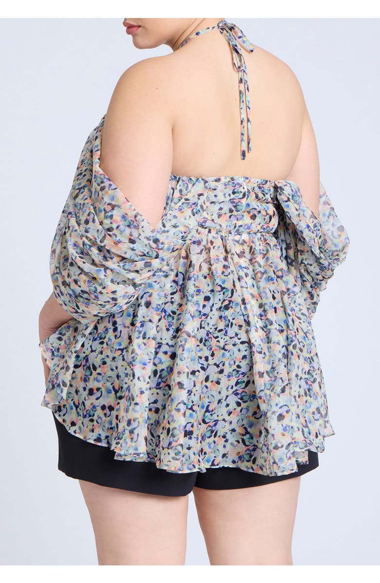 ELOQUII Dramatic Off The Shoulder Top, Alternate, color, Petal Play