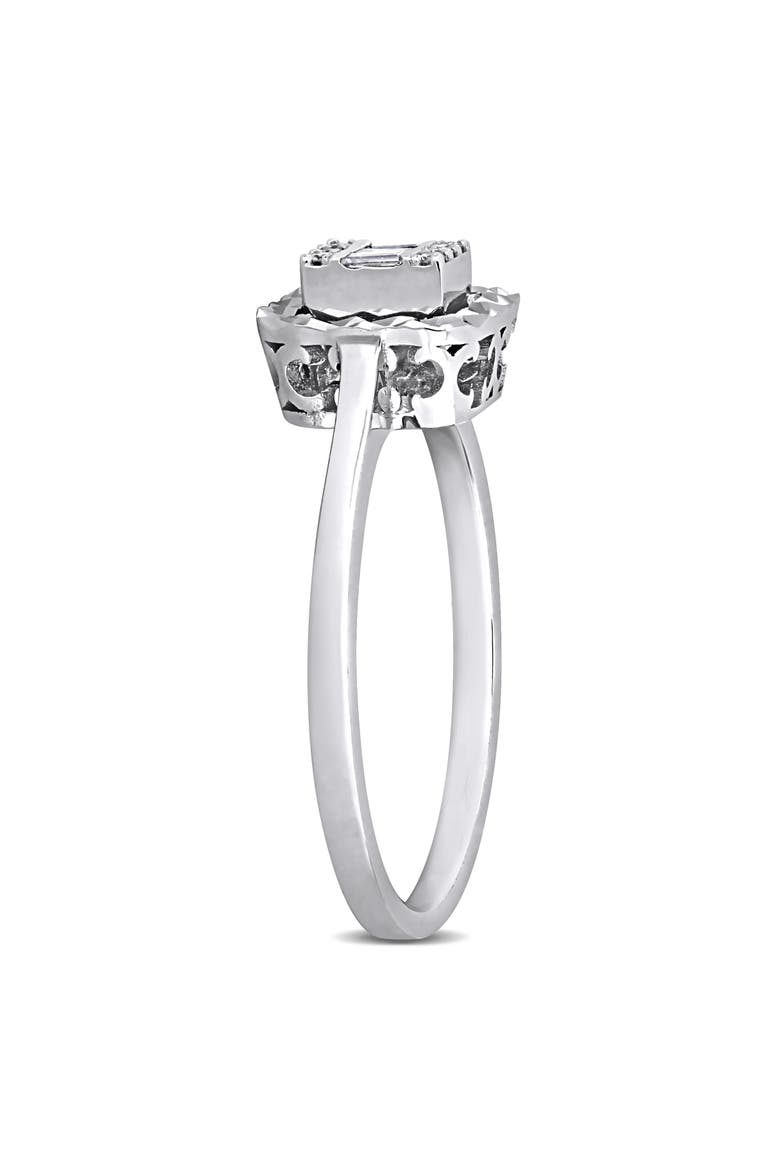 Diamond Square-Shape Cluster Ring 14k, Alternate, color, 14k White Gold