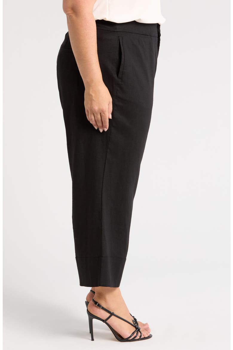Courtyard Linen Blend Capri Pants, Alternate, color, BLACK