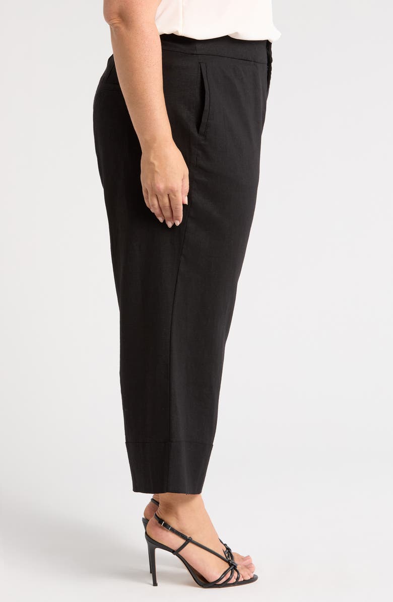 Universal Standard Courtyard Linen Blend Capri Pants, Alternate, color, Black