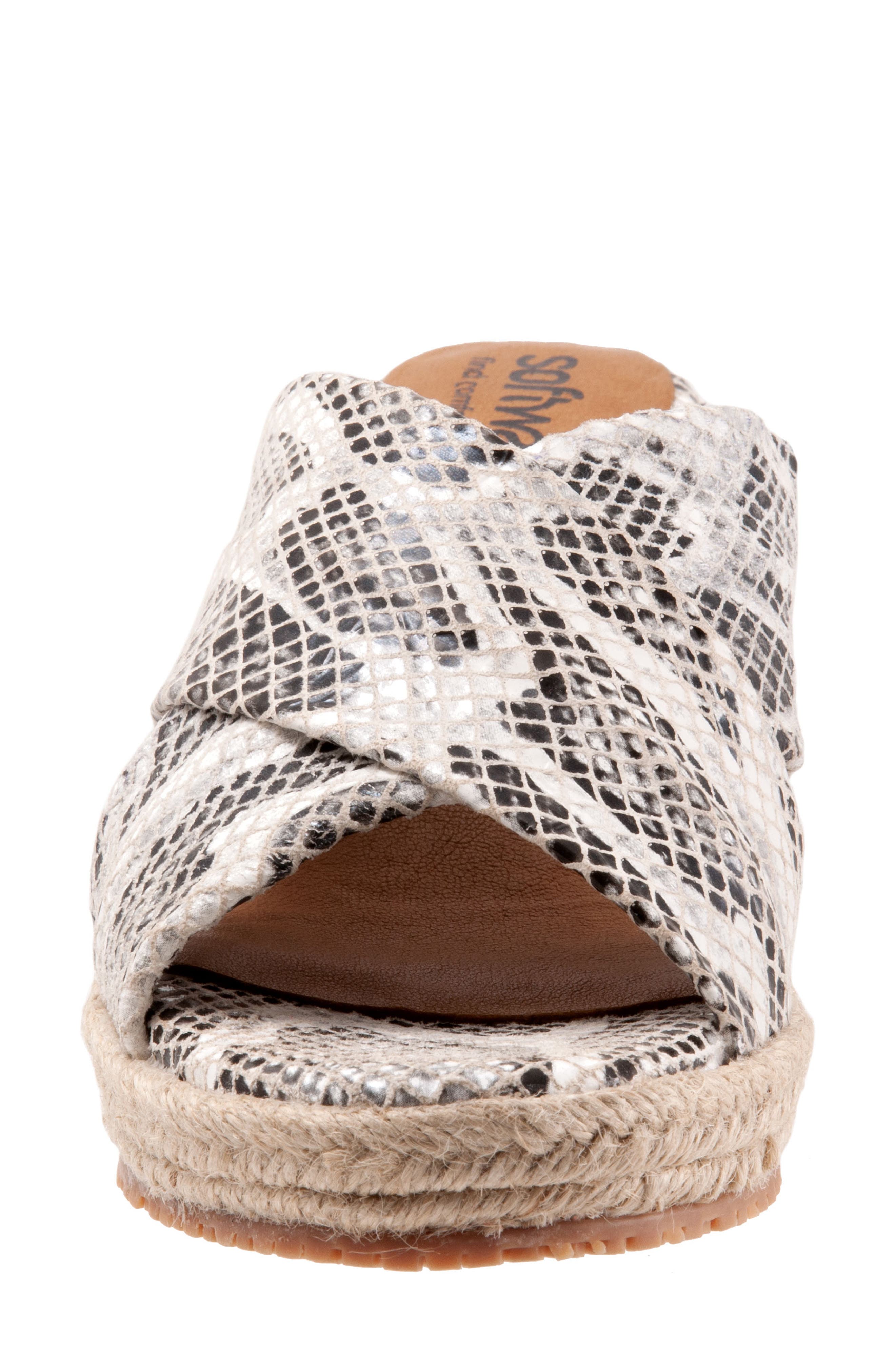 Halsey Cross Strap Espadrille Wedge Sandal, Alternate, color, BLACK/ WHITE SNAKE