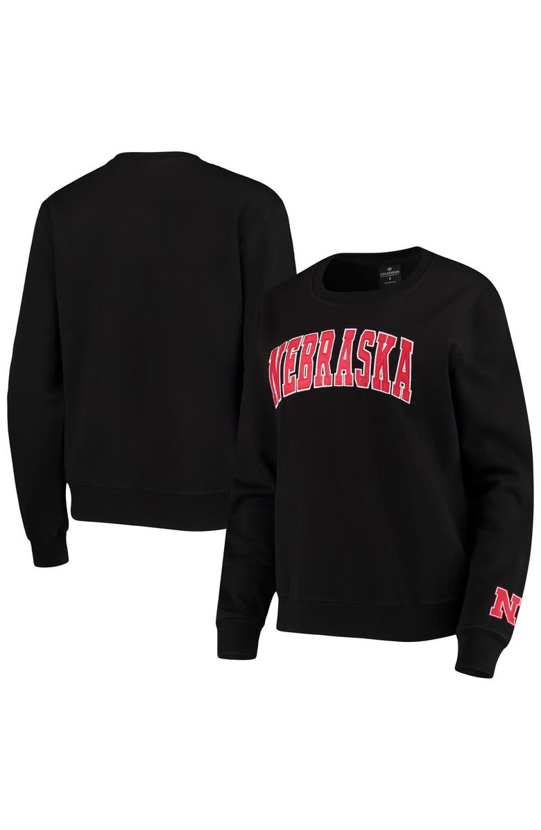 COLOSSEUM Women's Colosseum Black Nebraska Huskers Campanile Pullover Sweatshirt, Main, color, Black