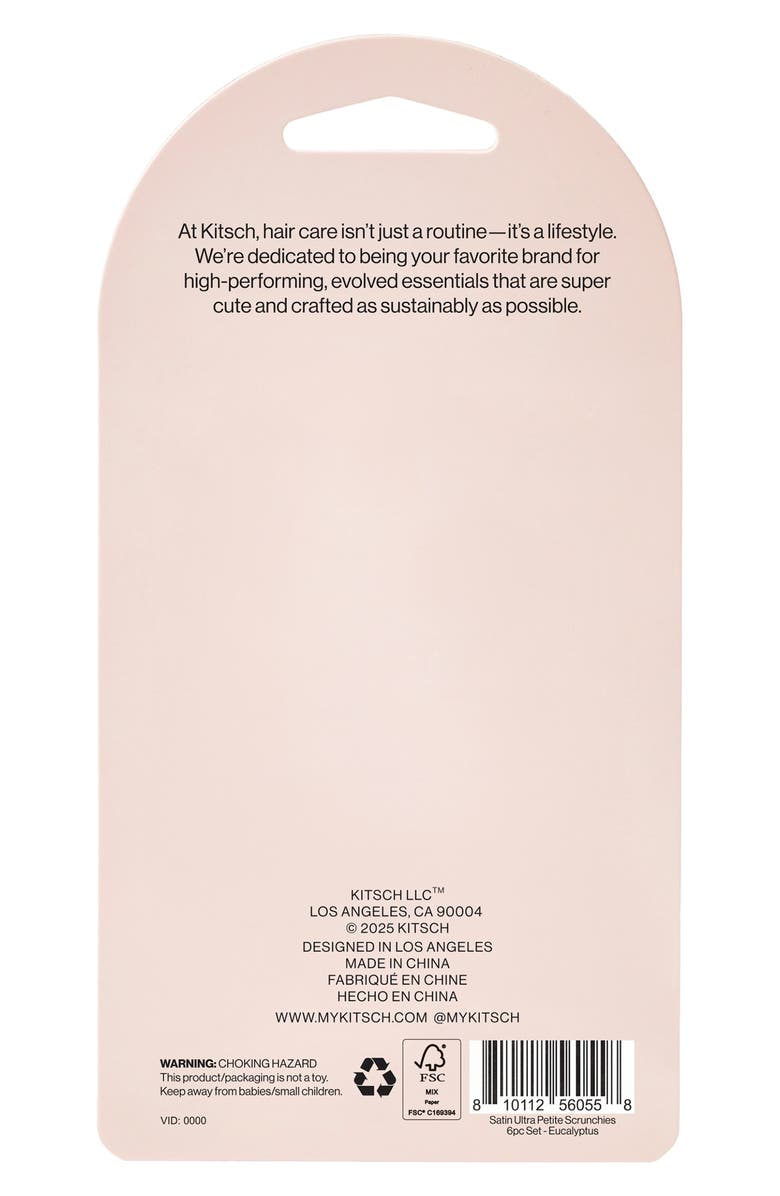 Kitsch Satin Ultra Petite 6-Pack Scrunchies, Alternate, color, Eucalyptus