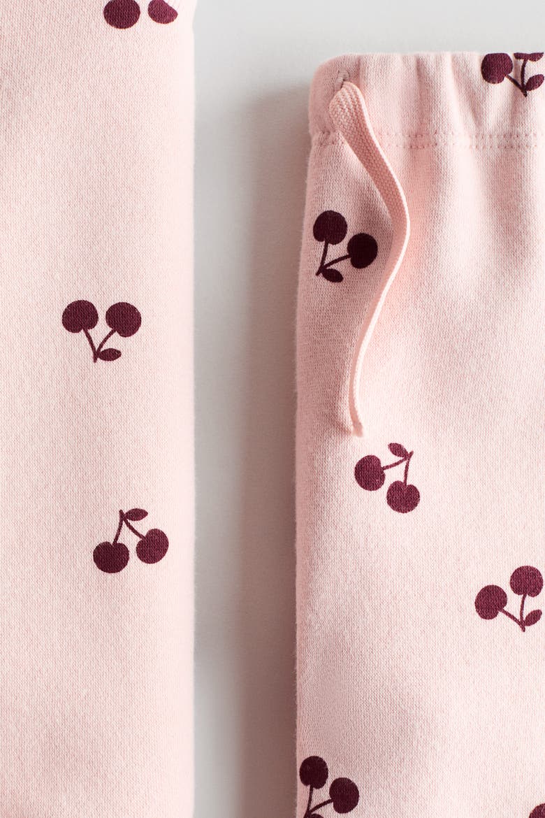 2-piece Printed Sweatshirt And Joggers Set, Alternate, color, Light pink/cherries