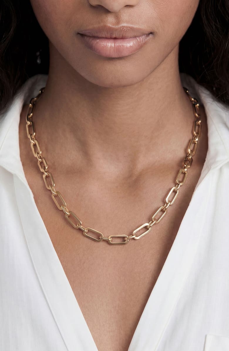 Ettika Rectangular Chain Necklace, Alternate, color, Gold