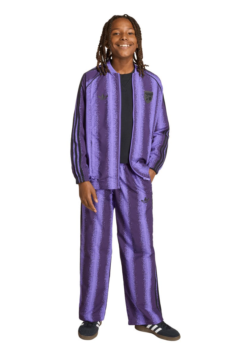 adidas Originals Kids' Minecraft 3-Stripes Track Jacket, Alternate, color, Purple Rush/ Violet