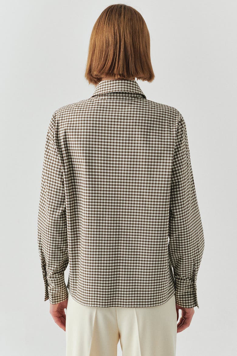 Jamie Plaid Shirt, Alternate, color, Brown