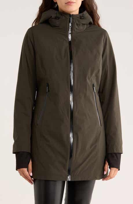 Michael Kors Water Resistant Faux Fur Lined Hood Insulated Softshell Jacket