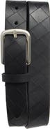 Johnston & Murphy Basketweave Embossed Leather Belt