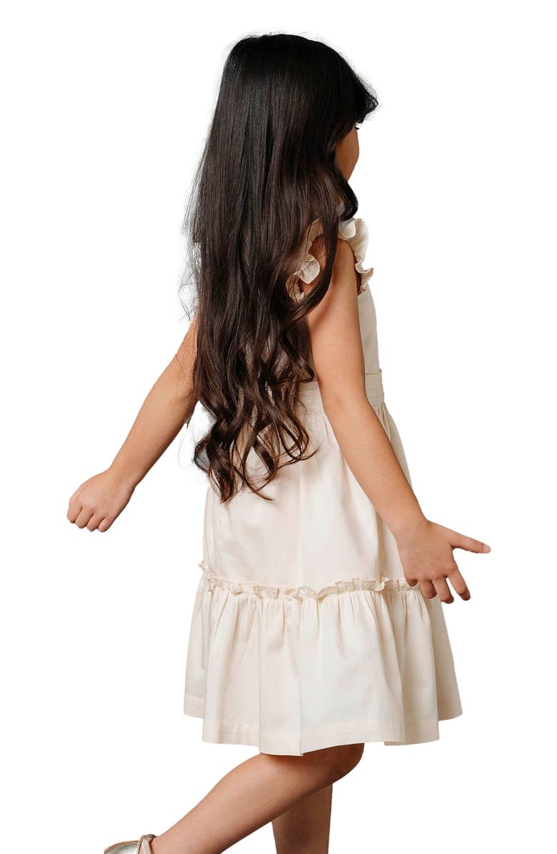 Hope & Henry Girls' Organic Tiered Sateen Party Dress, Toddler, Alternate, color, Ecru Sateen