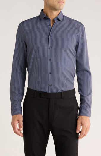 SOUL OF LONDON Geometric Stretch Button-Up Shirt