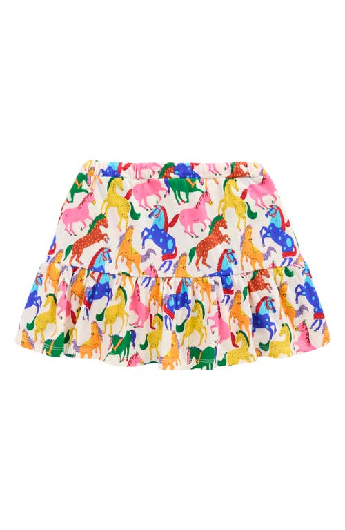 Mini Boden Kids' Floral Cotton Jersey Skort In Multi Rainbow Horse
