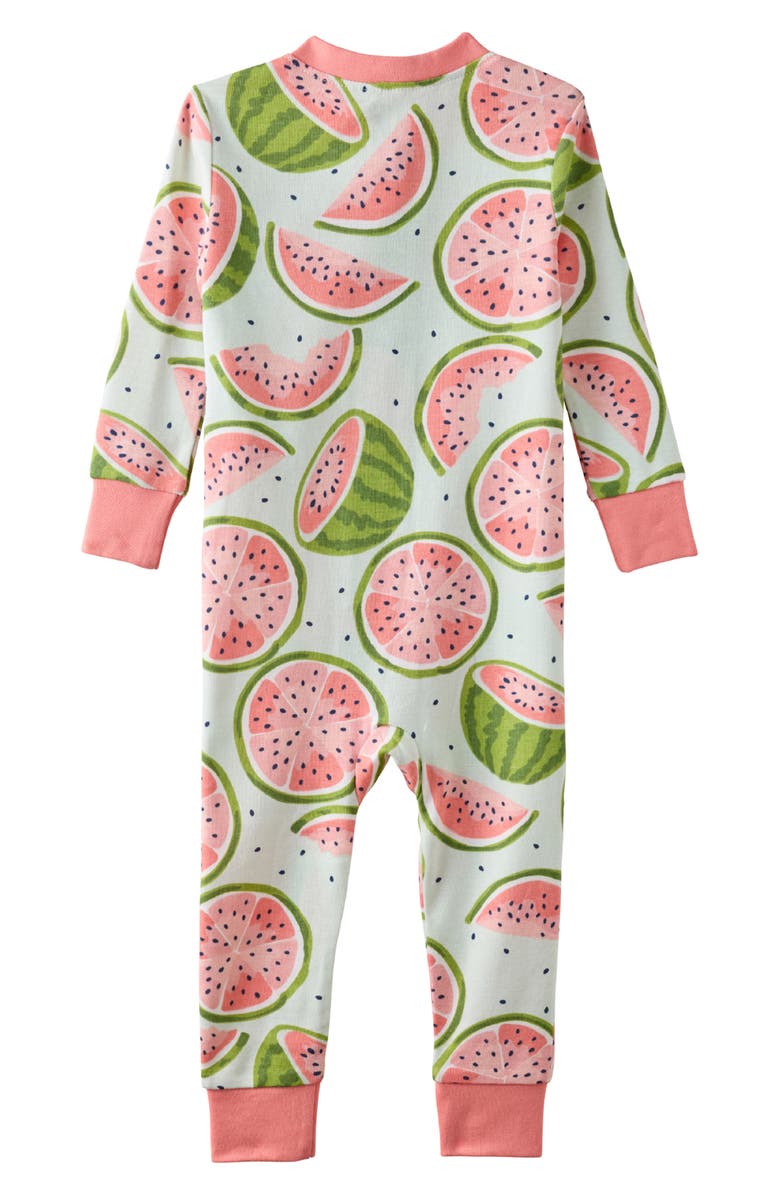 BUTTERBLU Shawn Footless Organic Cotton One-Piece Pajamas, Alternate, color, One In A Melon