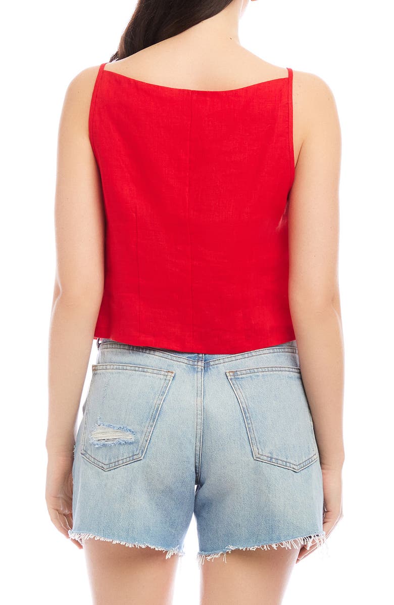 FIFTEEN TWENTY Elis Linen Button-Up Top, Alternate, color, Cherry