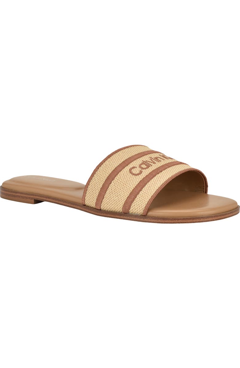 Calvin Klein Kendell Slide Sandal, Main, color, Natural/ Cognac