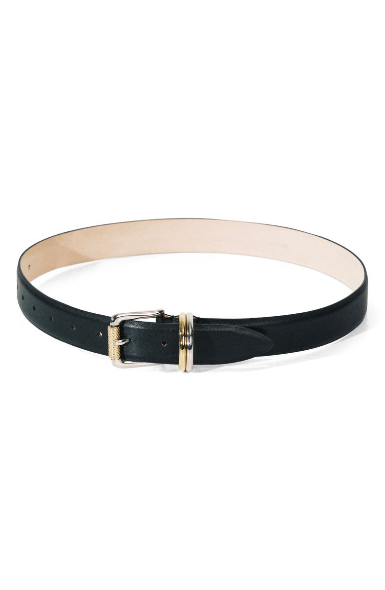 Déhanche Alegra Leather Blet, Main, color, Black/ Mixed Metal
