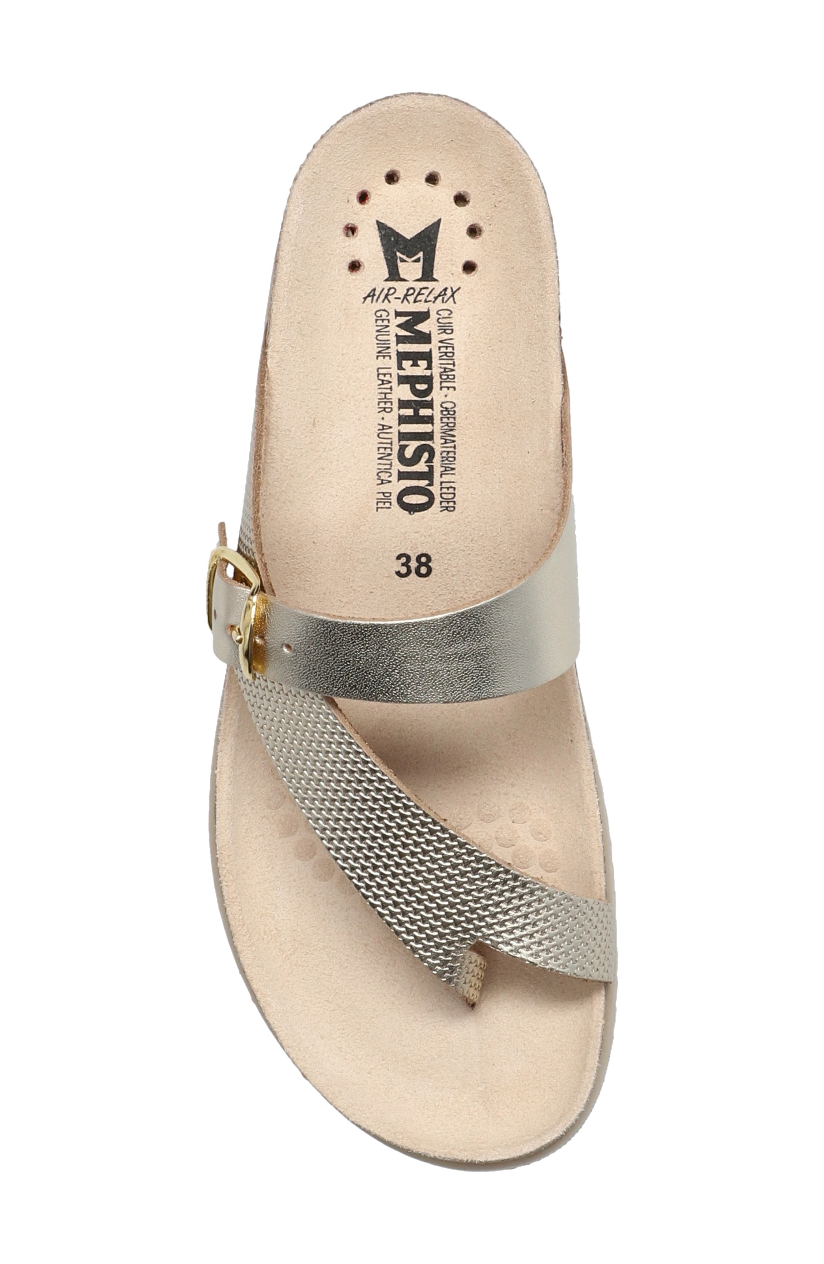 Mephisto Helen Mix Toe Loop Sandal, Alternate, color, Gold Flash/ Vega