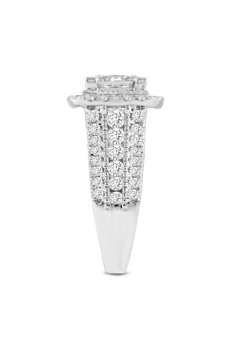 LuvMyJewelry Miroslava 14K White Gold Princess Cut Lab Grown Diamond Halo Engagement Ring - 3.85 Ct, Alternate, color, 14K White Gold