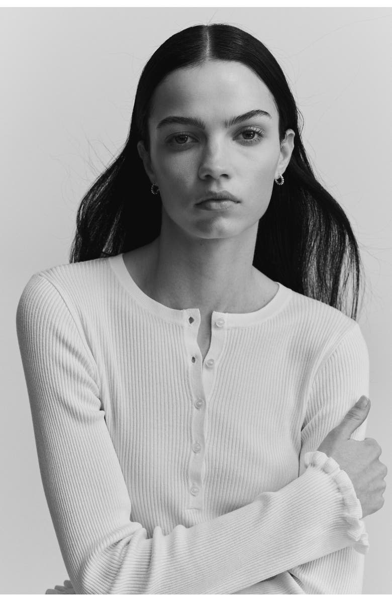 H&M Rib-knit Top, Alternate, color, White