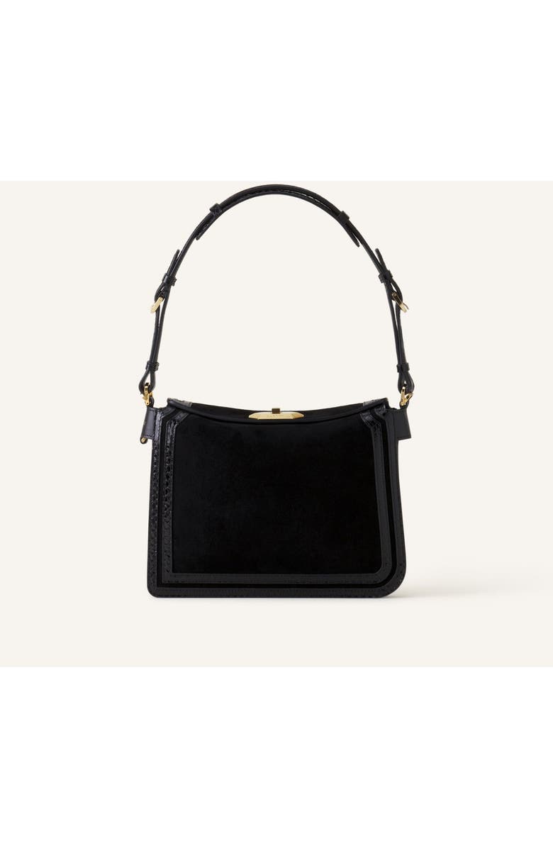 Lanvin Compagnon Small Asymmetrical Bag In Python Finishing, Main, color, Black/Black