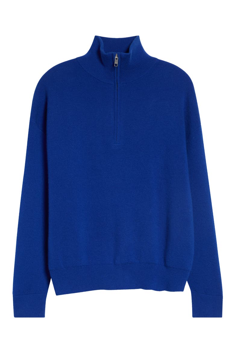 Hudson Quarter Zip Cashmere Sweater, Main, color, COBALT