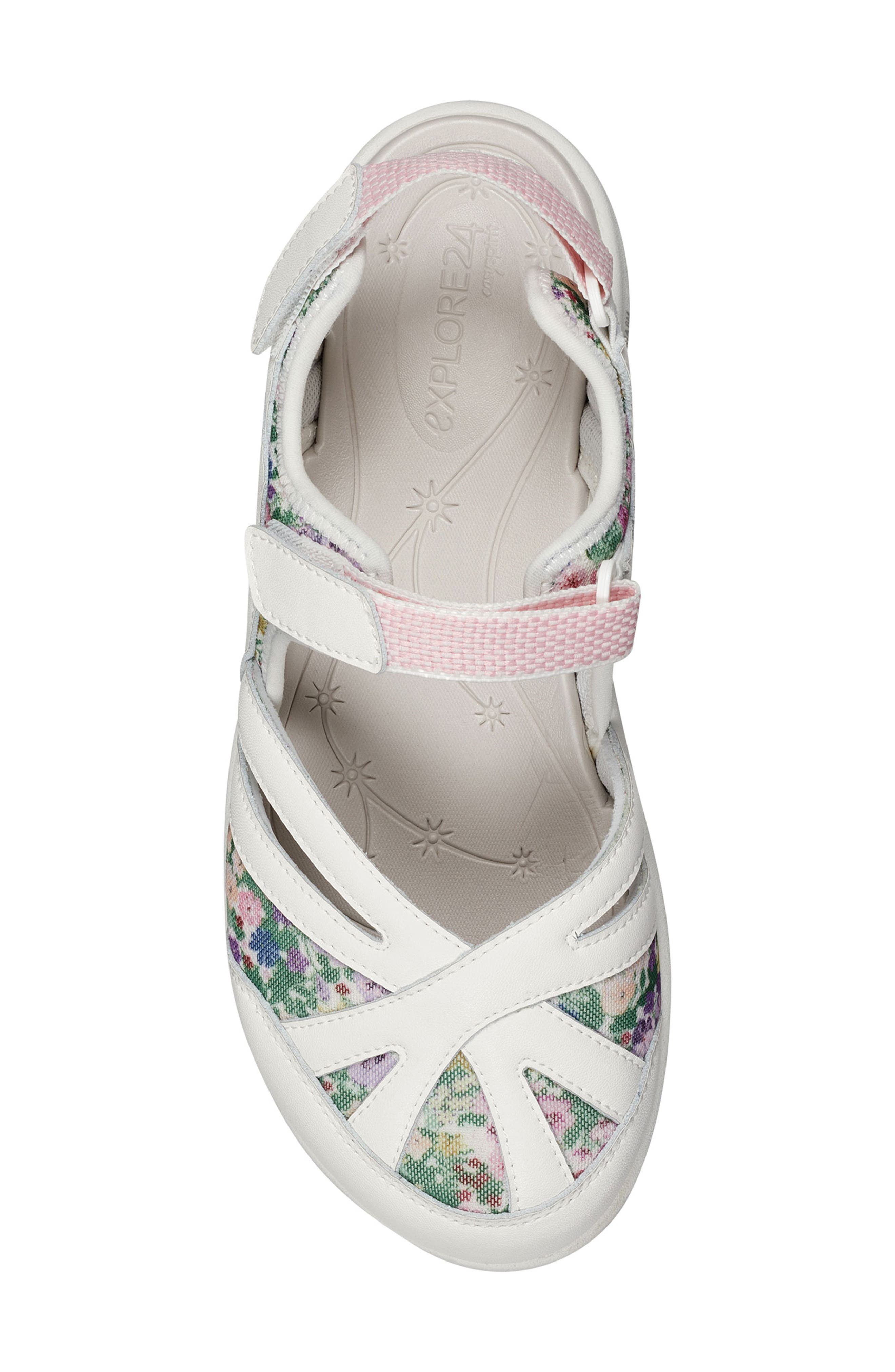 Easy Spirit Esplash Hiking Sandal, Alternate, color, Bright White/ Pink Multi