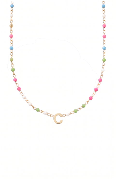 custom initial dainty colorful enamel 14k gold filled necklace