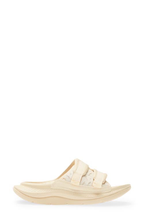 Hoka Gender Inclusive Ora Luxe Slide Sandal In Shortbread/eggnog