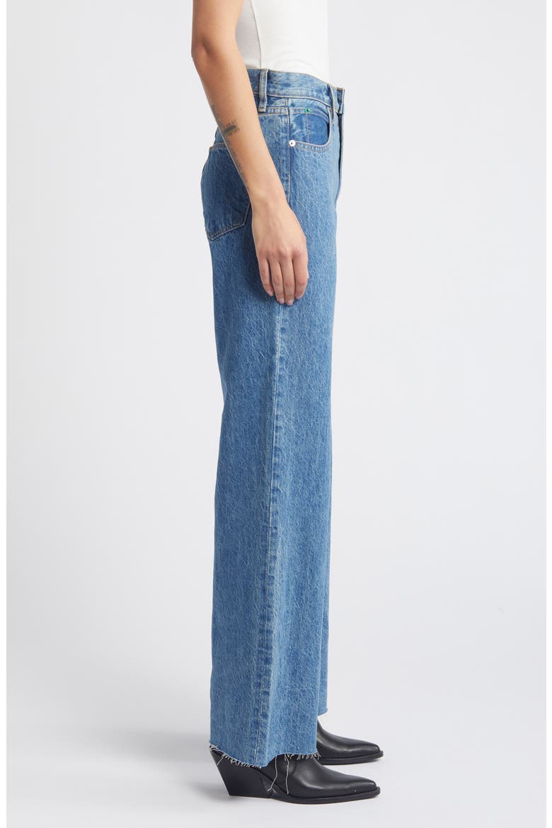 Grace High Waist Raw Hem Organic Cotton Wide Leg Jeans, Alternate, color, HEARTACHE