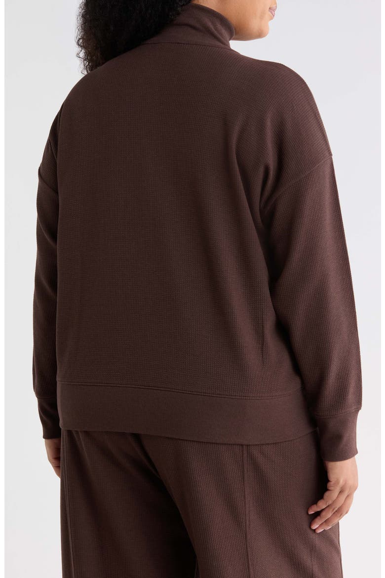 High Collar Henley Top, Alternate, color, COFFEE