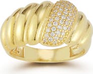 SPHERA MILANO Pavé Cubic Zirconia Croissant Ring