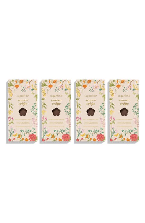 Set of 4 Hazelnut Crepe Milk Chocolate Bars