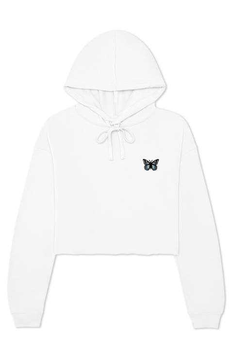 Butterfly Cropped Hoodie