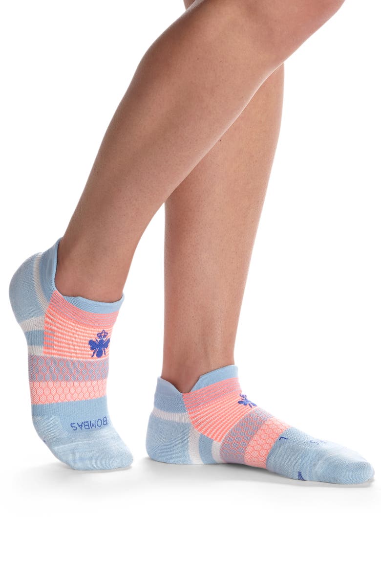 Bombas Layered Multistripe Running Ankle Socks, Alternate, color, 
