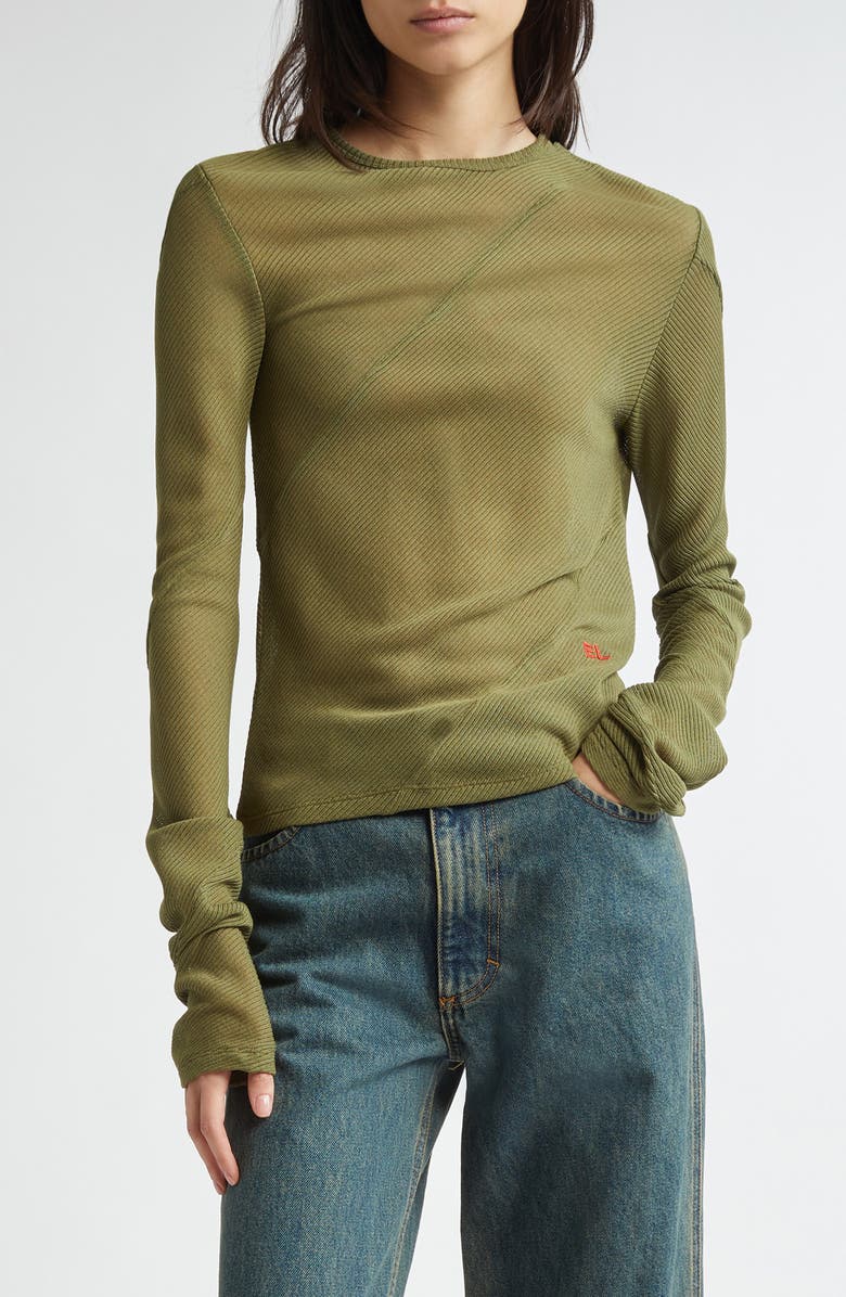 Eckhaus Latta Spiral Long Sleeve T-Shirt, Main, color, Lichen