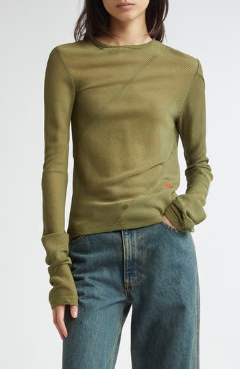 【関税込み】Eckhaus Latta ブラウン Spiral 長袖トップス 関税込み】Eckhaus Latta ブラウン Spiral 長袖トップス Eckhaus