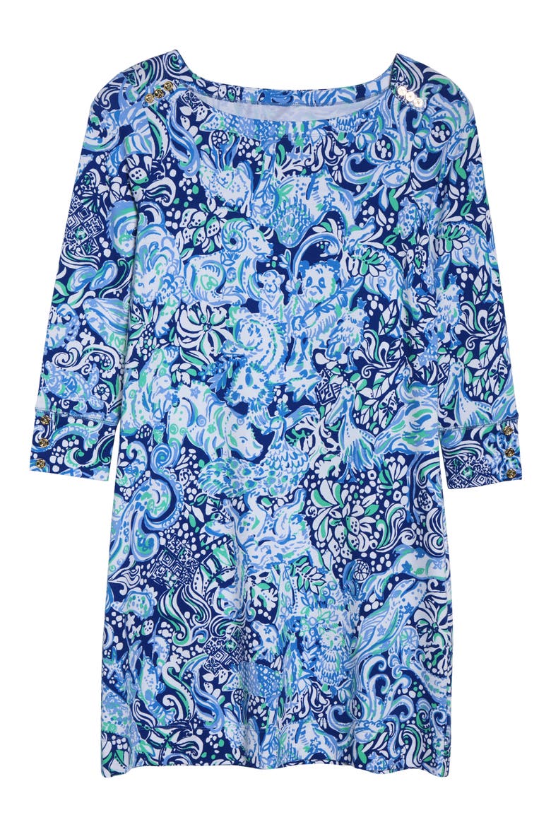 Sophie UPF 50+ Boat Neck Dress, Alternate, color, ROYAL PURPLE 60 ANIMALS